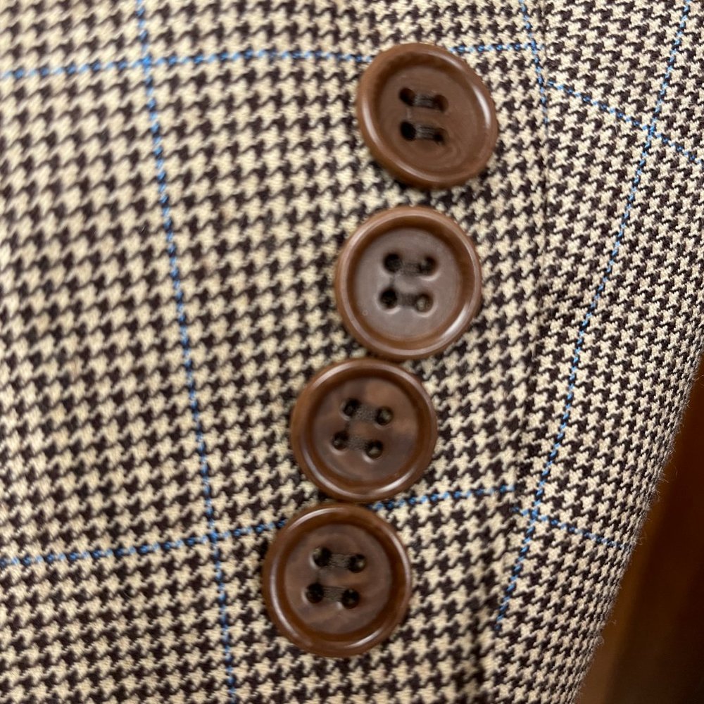 CANALI Wool Houndstooth Print Blazer